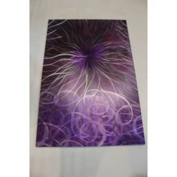 Modern Abstract Metal Wall Art, Purple, Grey & Silver. Contemporary Artwork. Indoor/Outdoor Decor - thumbnail 3