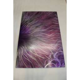 Modern Abstract Metal Wall Art, Purple, Grey & Silver. Contemporary Artwork. Indoor/Outdoor Decor - thumbnail 2
