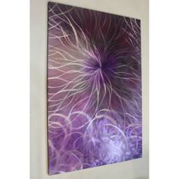 Modern Abstract Metal Wall Art, Purple, Grey & Silver. Contemporary Artwork. Indoor/Outdoor Decor - thumbnail 4