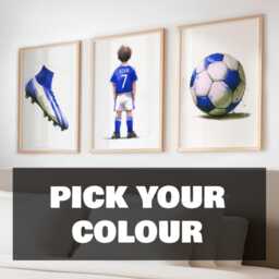 Personalised Boys Football Art Print Set - Kids Bedroom Wall Decor Poster - thumbnail 2