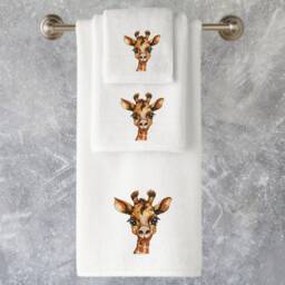 Embroidered Giraffe Towels Personalized Luxury Cotton Towel Set - thumbnail 3