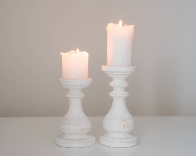 Farmhouse Decor Wedding Candle Holders Set Rustic Candlesticks Candle Centerpiece Turned Wood Pillars Natural Living - image 1