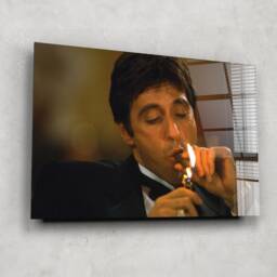 Al Pacino Tempered Glass Wall ArtVintage Movie Poster-Wall Hanging-Glass Printing-Glass Art-Scarface Poster - thumbnail 2