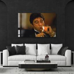 Al Pacino Tempered Glass Wall ArtVintage Movie Poster-Wall Hanging-Glass Printing-Glass Art-Scarface Poster - thumbnail 3