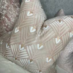 Art Deco Cushion Cover, Elegant Decorative Pillow Sofa Case, Clifton - John Lewis Fabric Pink & White - thumbnail 2