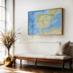 Spain Map Wall Art - Different Sizes & Frame Options Or Canvas Mapa De Espa??a - thumbnail 3