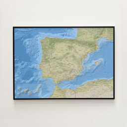 Spain Map Wall Art - Different Sizes & Frame Options Or Canvas Mapa De Espa??a - thumbnail 2