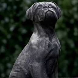 Garden Boxer Statue Large Dog Sculpture Cement Animal Figurine Outdoor Pet Decoration Handmade Dog Lover Gift Yard Art - thumbnail 2