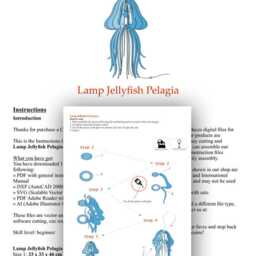 Jellyfish Lamp Pelagia - Laser Cut Pendant Light - Digital Download - thumbnail 2