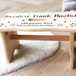 Personalised Stool, Personalised Chair, Kids Unisex Gift, Boys Birthday Gift Idea, Christening Nursery Furniture - thumbnail 3