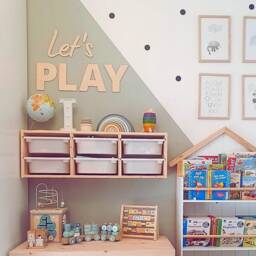 Let's Play Sign - Wall Lettering Wooden Nursery Nursery/Playroom Decor Art Bedroom Acrylic Playroom - thumbnail 1