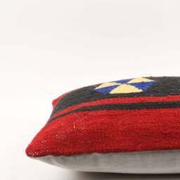 Turkish Kilim Pillow Cover Handwoven Wool Lumbar, 16x24 - thumbnail 4