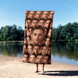 Funny Personalised Custom Photo Upload Collage Soft Highly Absorbent Beach Bath Sheet Towel Decoration Family Pet His Her Gift - thumbnail 2