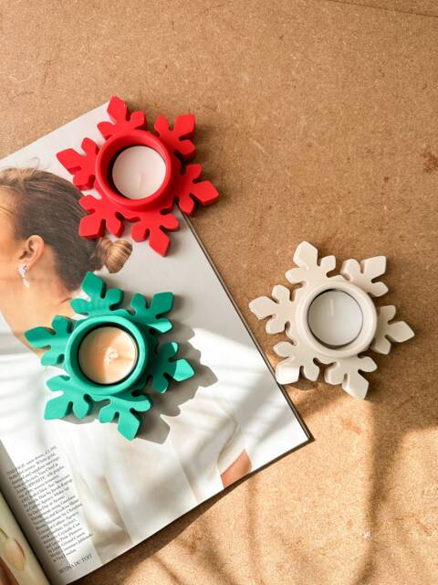 Christmas Tea Light Holders - Table Decor New Year Ornaments Gift Idea - image 1