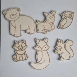 Personalised Woodland Animal Height Chart Laser Cut Poplar Plywood - thumbnail 3