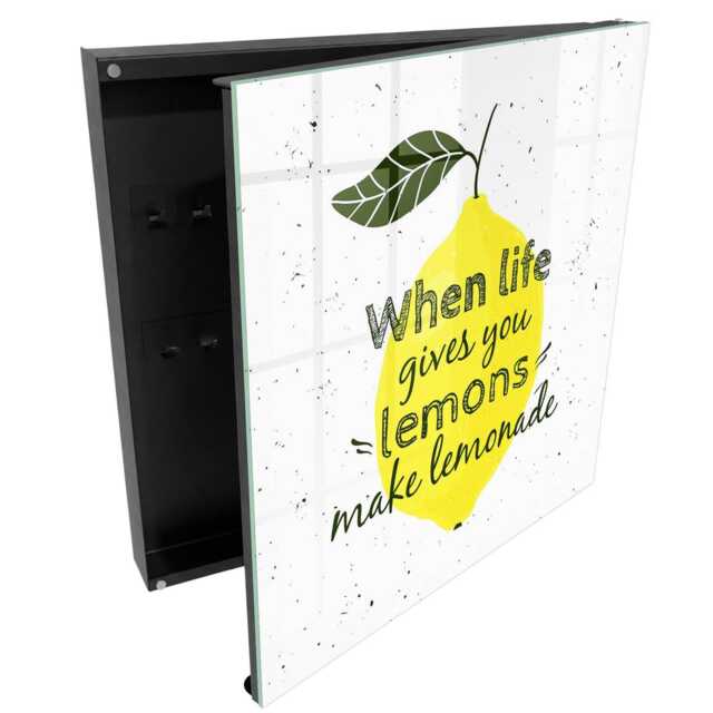 Lemon Motif Key Cabinet For Home, Yellow Box Wall, Illustrative Texts, Optimists & Creatives - image 1