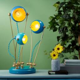 Blue Retro Fiesta Pod Trio Table Lamp