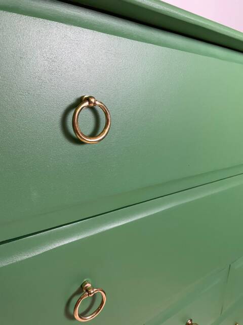 stag Tallboy Chest Of Drawers in Vibrant Retro Green - image 1