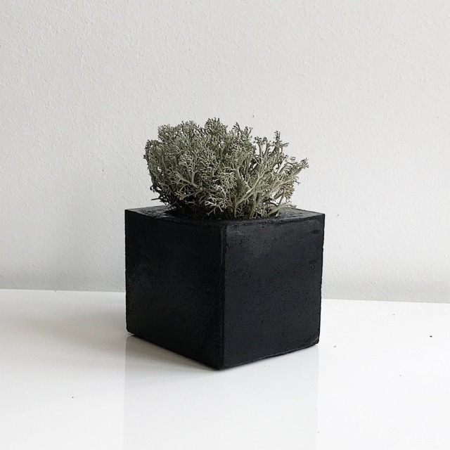 Concrete Planter Black Marble Geometric Succulent Planter, Rectangle Urban Industrial Gray Pot - image 1
