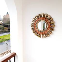 "Peruvian Mirrors - ""Lime Orange 45cm" - thumbnail 2