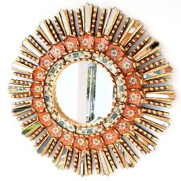"Peruvian Mirrors - ""Lime Orange 45cm"