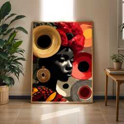 Afrocentric Abstract African Woman Bold Colour Portrait - Poster Only - thumbnail 2