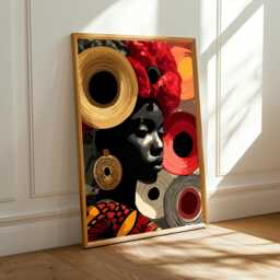 Afrocentric Abstract African Woman Bold Colour Portrait - Poster Only - thumbnail 1