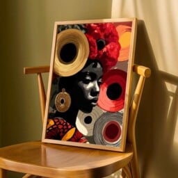 Afrocentric Abstract African Woman Bold Colour Portrait - Poster Only - thumbnail 3
