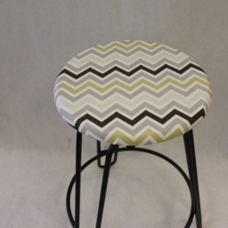 "25% Off Round Barstool Cover With Cushioned Foam Elasticized, Zoom River Rock, Kitchen Stool Padded 12"" To 20" - thumbnail 2