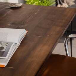 Handmade Rustic Wood Desk With Hairpin Legs & Monitor Shelf - thumbnail 3