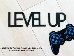 Wooden Level Up Wall Quote/Sign Plaque Boys Girls Gaming Bedroom Decor Hanging Accessories - thumbnail 1