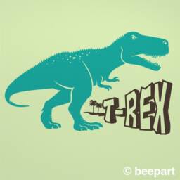 Personalized T-Rex Dinosaur Wall Decal, Custom Name Vinyl - thumbnail 3