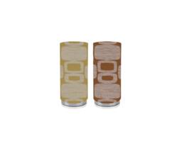 Handmade Fryetts Apollo Pad Lamp, Geometric Ochre/Burnt Orange, Chrome Base - thumbnail 1
