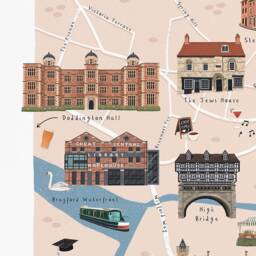 Lincoln Map, Illustrated Map Of Lincoln, Poster, Print, Art, Illustration, Gift, Lincolnshire - thumbnail 3