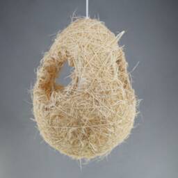 "Handwoven Silk Pendant Light, Egg-Shaped Lighting Fixture, Ceiling Lighting, Eco-Friendly Lamp, W11.8"" By H15.7" - thumbnail 4