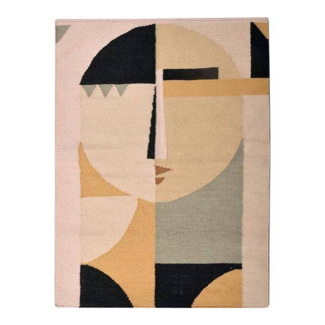 Limited Edition Custom Flat Weave Abstract Female Figure Rug Wall Hanging - image 1