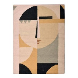 Limited Edition Custom Flat Weave Abstract Female Figure Rug Wall Hanging