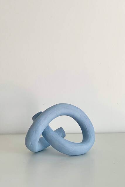 Ceramic Knot Blue Sculpture Decor Clay Artwork Home Ceramic Decoration - image 1