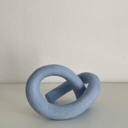 Ceramic Knot Blue Sculpture Decor Clay Artwork Home Ceramic Decoration - thumbnail 2