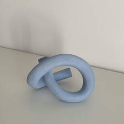Ceramic Knot Blue Sculpture Decor Clay Artwork Home Ceramic Decoration - thumbnail 3