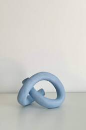 Ceramic Knot Blue Sculpture Decor Clay Artwork Home Ceramic Decoration - thumbnail 1