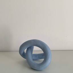 Ceramic Knot Blue Sculpture Decor Clay Artwork Home Ceramic Decoration - thumbnail 4