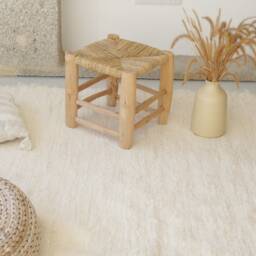 Large Cream Rug 6.5x10, Area Rug, Living Room Bedroom Bohemian Scandinavian Decor, Recycled Tapestry, ??cru Tapis - thumbnail 2