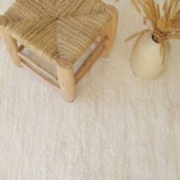 Large Cream Rug 6.5x10, Area Rug, Living Room Bedroom Bohemian Scandinavian Decor, Recycled Tapestry, ??cru Tapis - thumbnail 4