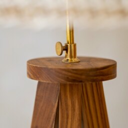 Rattan Floor Lamp - Wood Tripod - Woven Lampshade Handmade Handcrafted Boho Decor Bedroom Living Room Natural - thumbnail 3