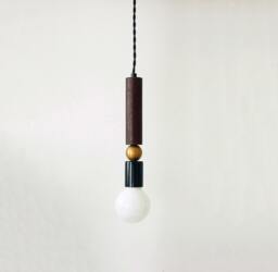 Modern Black Gold Pendant Lamp Mid Century Ceiling Lighting Light Powder Room - thumbnail 1