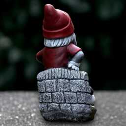 Stone Gnome Sculpture Outdoor Playful Troll Statue Concrete Pixie Figurine Gnome Lover Gift Handmade Decoration - thumbnail 4