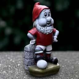 Stone Gnome Sculpture Outdoor Playful Troll Statue Concrete Pixie Figurine Gnome Lover Gift Handmade Decoration - thumbnail 2