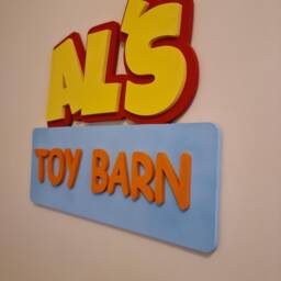 Al's Toy Barn Wooden Wall Plaque/Sign. Story Nursery Decor. Can Be Personalised - thumbnail 2