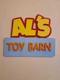 Al's Toy Barn Wooden Wall Plaque/Sign. Story Nursery Decor. Can Be Personalised - thumbnail 1